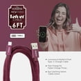 thumbnail image 4 of Liquipel Powertek Velvet Type-C Fast Charger Cable, 6ft USB-C for Galaxy, Note, Tab, MacBook - Maroon, 4 of 7