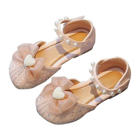 

Girls Sandals Summer New Rubber Sole Soft Lightweight Breathable Non Slip Bow Kids Fashion Princess Toddler Shoes (3.5 Years-4 Years)