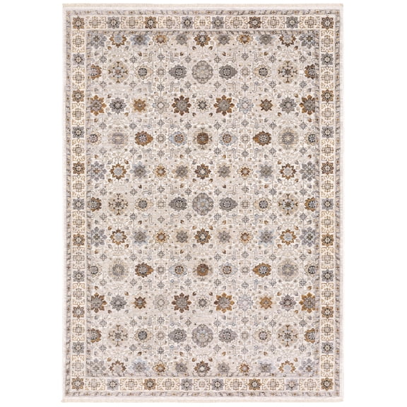 Moretti Movement Area Rug 071W1 Traditional Ivory Rings Loops 9' 10" x 12' 10" Rectangle