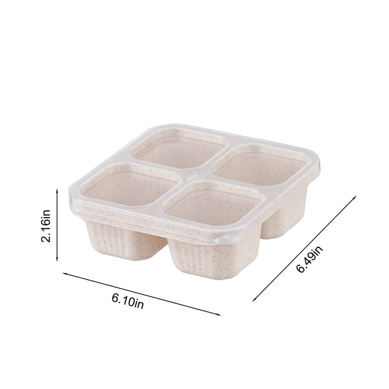  DESLON 6 Pack Snack Containers for Adults Kids, 4 Compartment  Bento Snack Box, Reusable Meal Prep Lunch Containers with Compartment,  Divided Small Snack Containers Bento Box for Travel Work: Home 