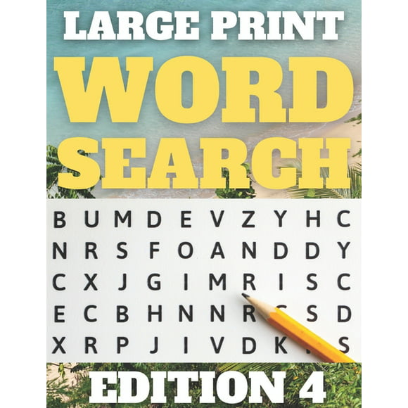 Large Print Word Search : Large Print Word Find Puzzles for Adults & Seniors (Word Set Edition 4) (Paperback)
