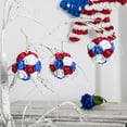 thumbnail image 6 of InsCrazy American Flag Wreath Decoration Wreath Wreath with Red White and Blue Decoration Pendant of The 6 Balls of Flowers Patriotics Wreath, 6 of 8
