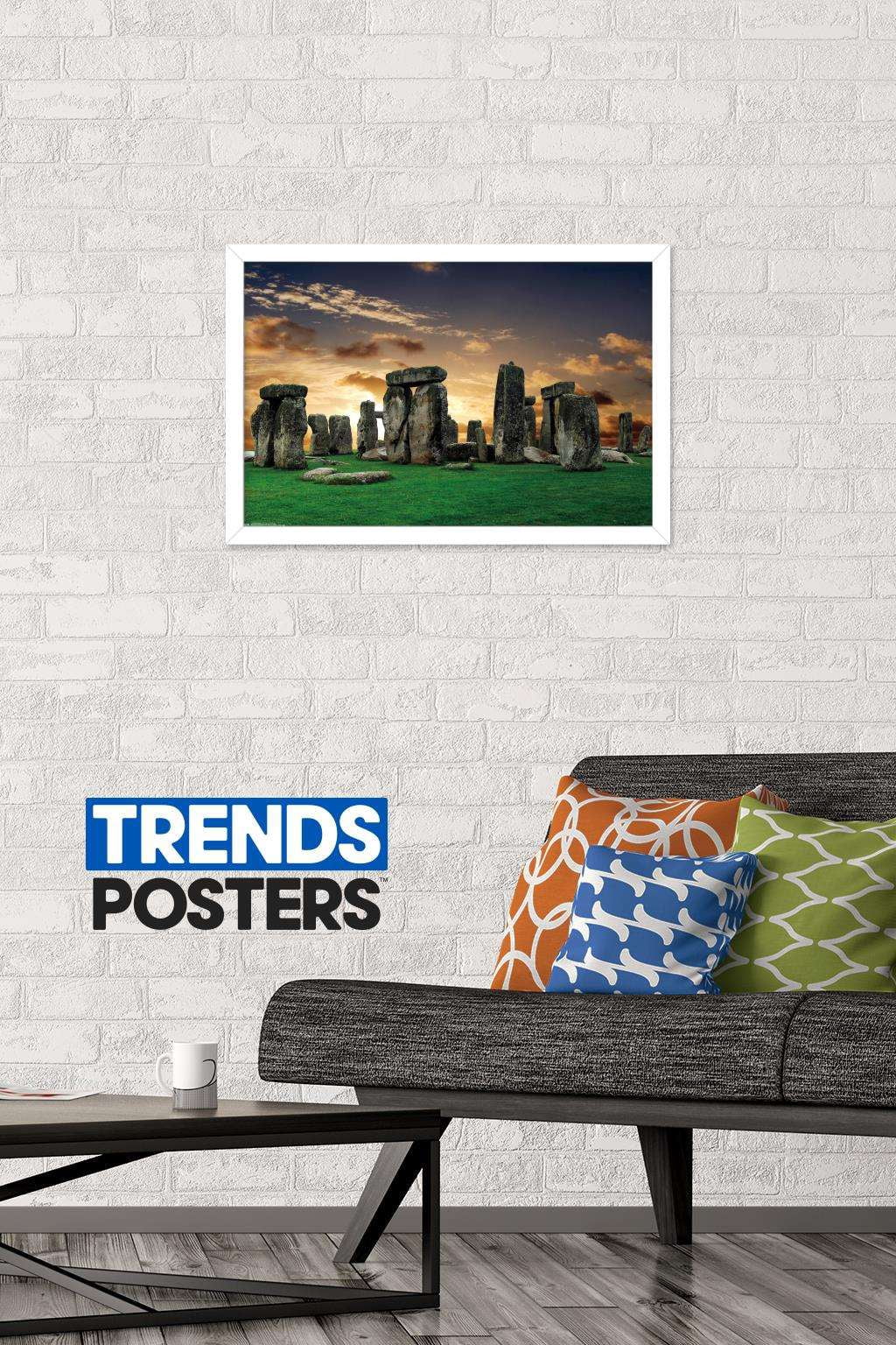 Stonehenge Wall Poster, 14.725" x 22.375", Framed