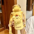 thumbnail image 1 of Tetera de paja para niña, bandolera de acero inoxidable Kawaii, 500ml, Sanrio Kuromi, botella termo para niños, taza de agua para estudiantes de escuela primaria,O, 1 of 10