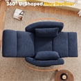 thumbnail image 6 of Homall 360° Power Swivel Recliner High Back Adult Rocker Recliner Chair with 2 Pillows for Nursing Expectant Mothers,Loop Yarn Blue, 6 of 8