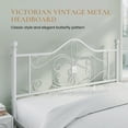 thumbnail image 4 of Sha Cerlin Full Size Metal Platform Bed Frame with Victorian Vintage Butterfly Headboard&Footboard, White, 4 of 8