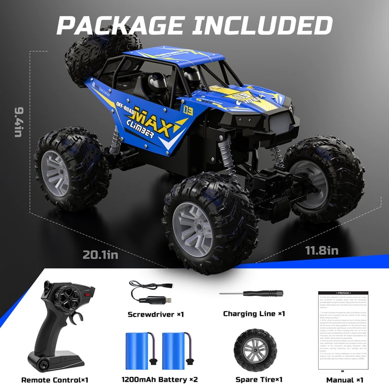 JoyStone Metal Car 1:8 Scale 4WD RC Monster Truck, Remote Control