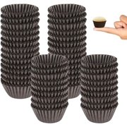 Dreamtop 900 Pieces Mini Brown Cupcake Liners Mini Baking Cups Liners Mini Muffin Liners for Baking Chocolate Baking Paper Cups Cupcake Wrappers, Brown