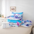 thumbnail image 4 of Erosebridal Kawaii Axolotl Bedding Queen Size,Pink Blue Comforter Sets with Sheets,Cartoon Animal Bedding Sets Queen Size,Super Cozy Teenager Bedroom Decor,Reversible,7 Pieces, 4 of 6