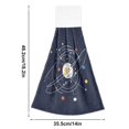 thumbnail image 6 of Yayeee Kitchen Hanging Hand Towels Set of 2 with Loop Bathroom Absorbent Tie Towel, White Planet, 6 of 7