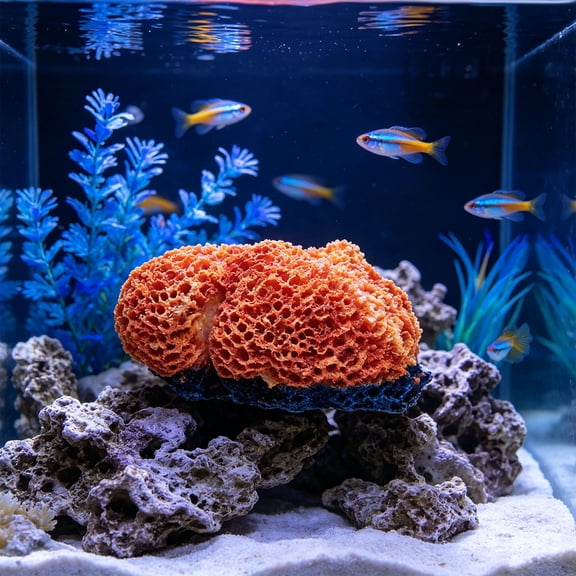 NIUBWJL Aquarium Coral Reef Ornament, Resin Fish Tank Cave Hideout For Small Fish Shrimp, Natural Rock Breeding Decor For Turtle Aquatic Tank