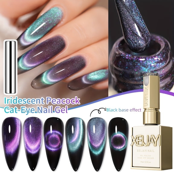 XEIJAYI 15ml 2Colors Set Magnetic Cat Eye Gel Polish  - Reflective Shimmer Nail Art With Alcohol-Free/LED Soak-Off Gel For Salon & DIY, Japanese-Korean Style Nail Designs, Nail Care, DIY Nail Design,