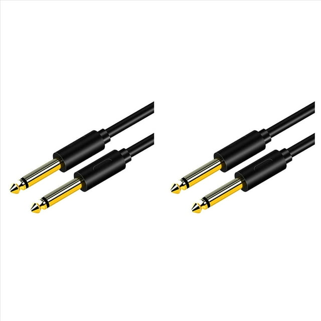 2X Cable de Audio Jack de 6,5 mm Cable Auxiliar Jack Macho A Macho de PVC 6,35 para Amplificador Mezclador de Guitarra Bajo 6,35 mm, 0,5 Metros