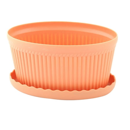 Home Ornament Plastic Oval Flower Cactus Plant Pot Tray ...
