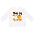 thumbnail image 3 of Inktastic Thanksgiving Sassy Lil Pumpkin with Fall Leaves Girls Long Sleeve Toddler T-Shirt, 3 of 5