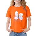 thumbnail image 2 of Cowsor Girls Lovely Heart Bow Printed Short Sleeve Crewneck T Shirt Sweet Casual Summer Tee for 2-13 Years Old Playtime, 2 of 6