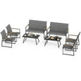 thumbnail image 1 of Gymax 8-Piece Patio Furniture Set Outdoor Conversation Set w/ Padded Fabric Seats, 1 of 9