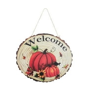 Sprifallbaby Thanksgiving Decoration Wooden Pumpkin Door Plate Hanging Sign, Welcome Tag, Harvest Festival Home Wall Garland Decoration