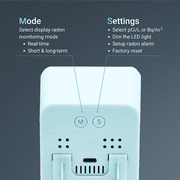Ecosense EcoBlu EB100 Digital Radon Detector, Fast & Accurate, Short-Term & Long-Term Monitoring, Full-Size LED Screen (Blue)