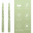 thumbnail image 4 of XINAOBAOLUO Flower Printed Taper Candles, Unscented, Set of 2, Smokeless Long Tapered Candlesticks for Valentines Day, Weddings, Home Decor, 4 of 7