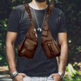 thumbnail image 2 of DcGZvy Men Underarm Shoulder Bag, Mens Holster Bag, Leather Underarm Shoulder Bag for Men, Brown Holster Bag, 2 of 3
