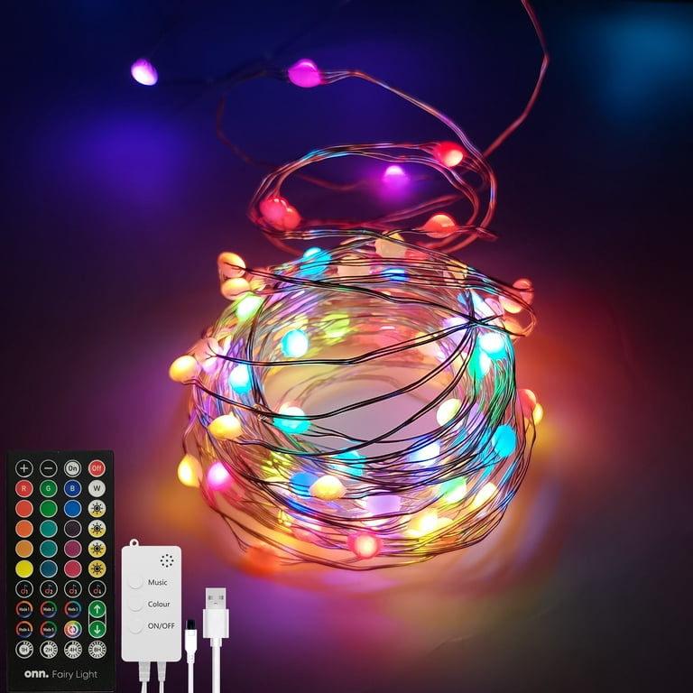 Onn. Fairy 16.4 ft. RGBIC LED Indoor Decoration Dream Multi-Color