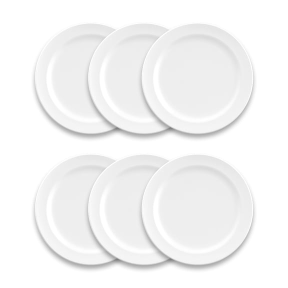 Edge Matte White Dinner Plate, 10.5", Set of 6