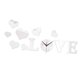 thumbnail image 5 of Pegatina de reloj de pared con forma de corazón de amor, acabado de espejo práctico y elegante. Plata, 5 of 9
