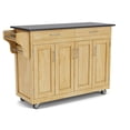 thumbnail image 1 of Hawthorne Collections 49" Wood Kitchen Cart with Granite Top in Natural/Black, 1 of 10