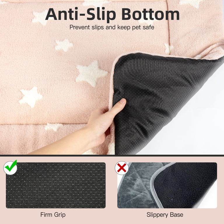 Pawtasy Dog Crate Mat, 24"x18" Pink Star Pattern photo 6