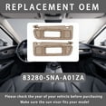 thumbnail image 3 of Left Driver Side Car Sun Visor For Honda Civic 2006-2011 With Makeup Mirror, Replacement OEM 83280-SNA-A01ZA-beige, 3 of 6