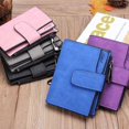 thumbnail image 2 of ITFABS Women's Short Leather Wallet Matte Surface Hasp Simple Bifold Small Handbag, 2 of 3