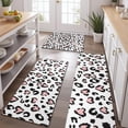 thumbnail image 2 of Pink and Black Of Leopard Print Kitchen Rugs Sets Of 3,Kitchen Runner Rugs Non Skid Washable,Decorative Kitchen Floor Mats for Kitchen,Sink,Laundry,17"x30"+ 17"x47" + 17"x59", 2 of 6