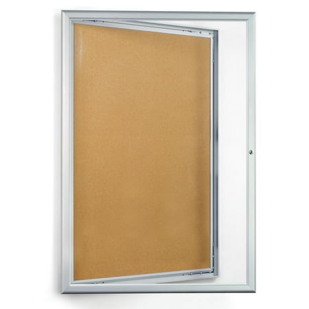 24 x 36 Enclosed Bulletin Board with Silver Aluminum Frame, Locking ...
