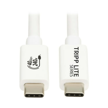Tripp Lite by Eaton USB4 Charge-and-Sync 40-Gbps 240-Watt USB-C PD Cable, White, 3.3 Ft., U521-1P0M-WH, U521-1P0M-WH