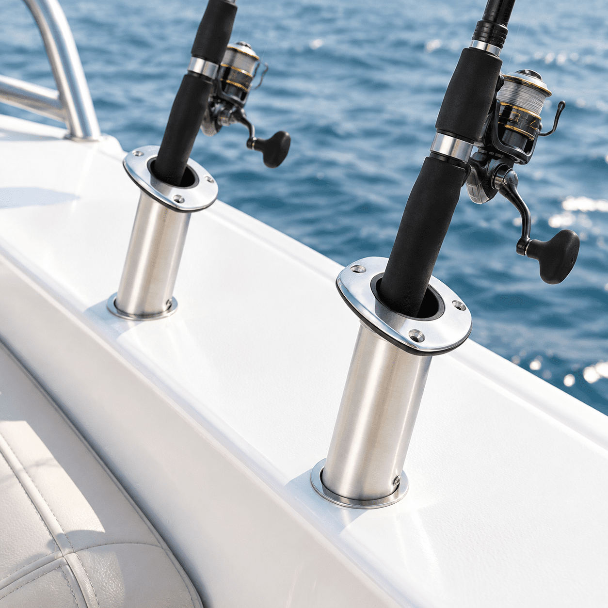 230 Degree Stainless Steel Flush Mount Fishing Boat Rod Holders Set of 2