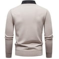 thumbnail image 2 of ZUKMRJPC Mens Quarter Button Sweater Fake Two Pieces Patchwork Lapel Pullover Sweater Fashion Knitted Casual Business Basic Tops, 2 of 3