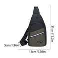 thumbnail image 3 of Bolsa tipo bandolera para hombres – Mochila de tela Oxford para el pecho, correa ajustable, agujero para auriculares, mochila multicolor de 12,2"x7", resistente al agua, senderismo al aire libre, 3 of 6