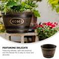 thumbnail image 5 of Uonlytech Decorative Outdoor Planter Dark Brown Resin Flowerpot for Succulents 1Set, 5 of 6