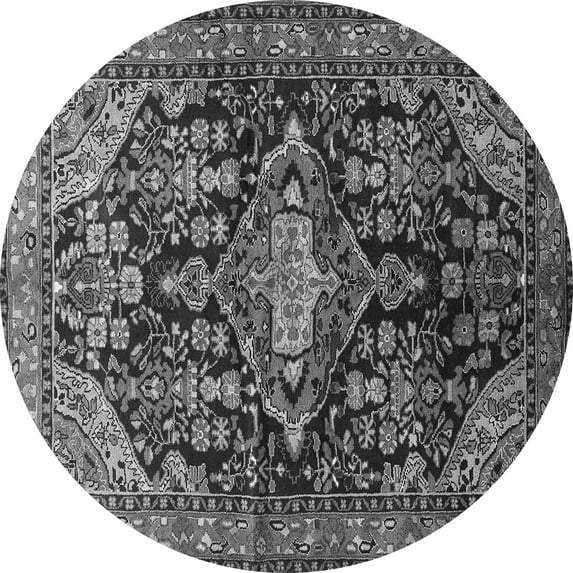 Ahgly Company Indoor Round Persian Gray Traditional Area Rugs, 7' Round