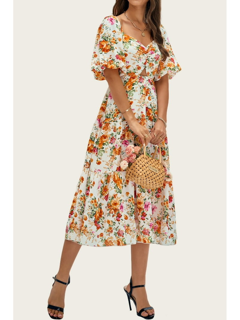 FreshPretty Women Summer Dresses Casual Flowy Beach Square Neck Puff Short Sleeve Smocked Back Boho Floral Long Maxi Dress - Walmart.com FreshPretty Women Summer Dresses Casual Flowy Beach Square Neck Puff Short Sleeve Smocked Back Boho Floral Long Maxi Dress - Walmart.com