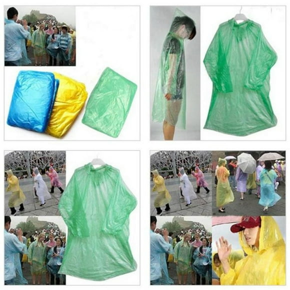 Isvgxsz Disposable Rain Ponchos for Adults - Clear Ponchos with Hood, Compact and Clear, Emergency Poncho - Rain Poncho - Ponchos Adult - Travel Rain Poncho Hiking, Camping - Ponchos