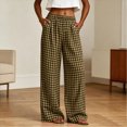thumbnail image 2 of KPOPLK Barrel Pants for Women Hidden Elastic Quick Dry Cargo Pant Travel Crop Ankle Wide Leg Golf Trousers with Pockets Size XL,Brown, 2 of 8