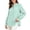 Green, variant on Women's Gingham Blouse, Ruffle Stand Collar Button Front Long Sleeve Smocked Cuff Casual Work Shirt