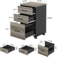 thumbnail image 2 of Triebsigns 3 Drawer Rolling File Cabinet, Modern Wooden Office Filing Cabine for Home Office Under Desk (Gray), 2 of 5