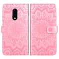 thumbnail image 3 of Case for Oneplus 7 /6T Wallet Case Leather Premium PU Embossed Design Magnetic Closure Protective Cover with Card Slots for Oneplus 7 /6T, Rose Gold, 3 of 5