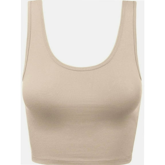 Sleeveless Crop Tops Scoop Neck Camisole Backless Cropped Tank Top