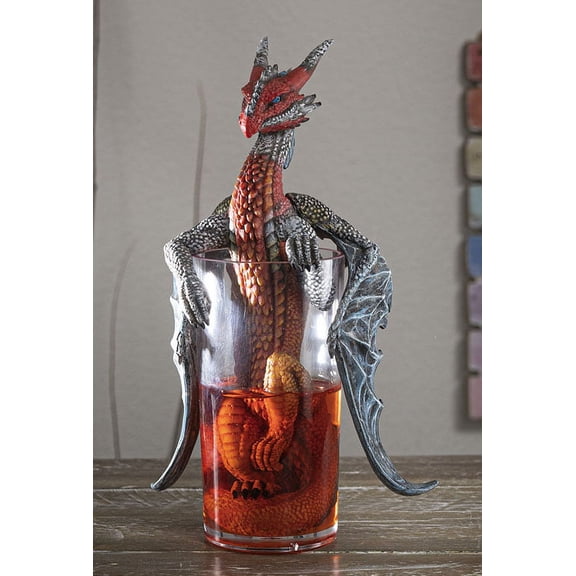 Spirit Cocktail Drink Long Island Ice Tea Dragon In Glass Shooter Figurine