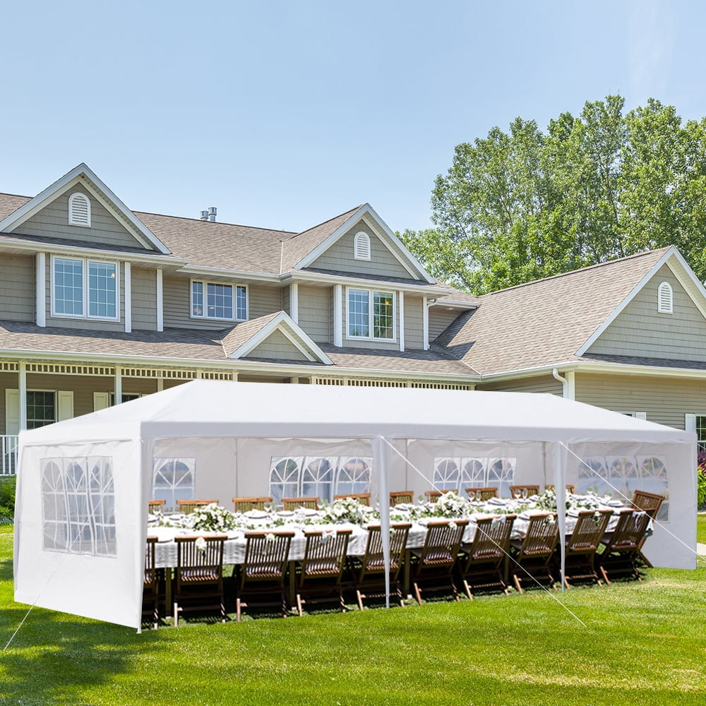 5-Sided Iron PE Cloth Spiral Pipe Pergola, 3*9m