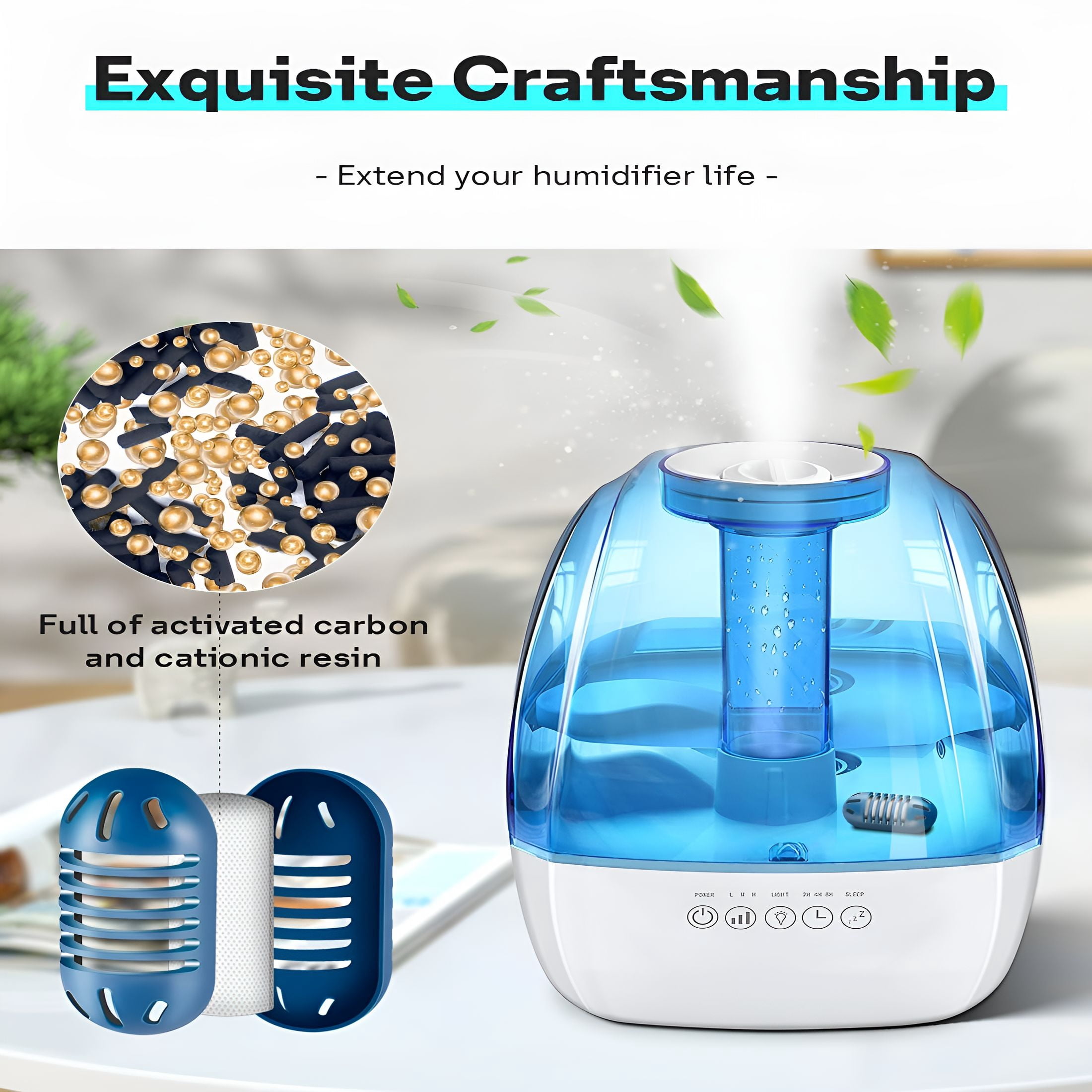 HIBIBUD 2026 New Demineralization Cartridge Compatible with Ultrasonic Humidifiers, 20 Pack Humidifier Filter Replacements, Purifies Water, Filters Mineral Deposits